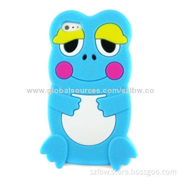 Cute Animal-shaped Design Soft Silicone Case for iPhone, Sky Blue Color, ODM/OEM Orders Accepted